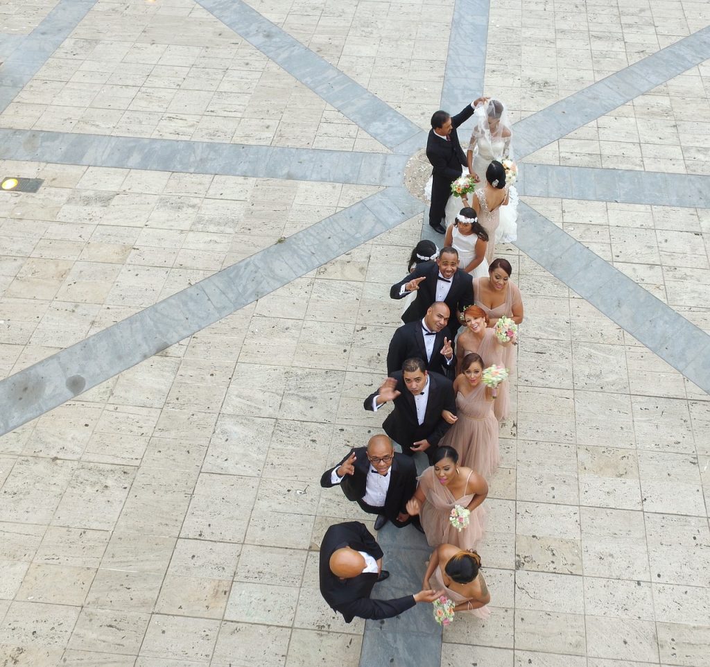 drone at wedding
