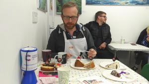 Judging the cakes carefully